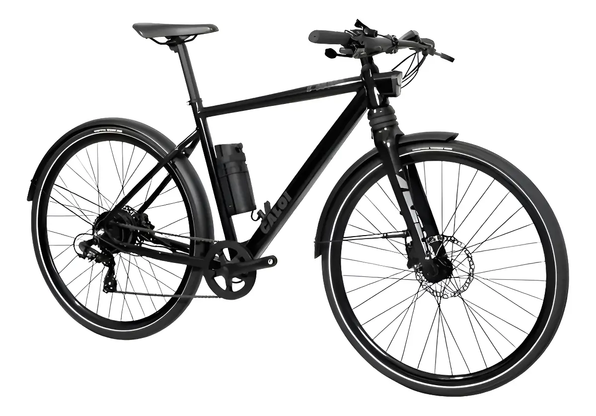 Bicicleta elétrica Caloi E-Vibe Rush, quadro urbano aro 700 de alumínio com cabeamento interno e iluminação integrada